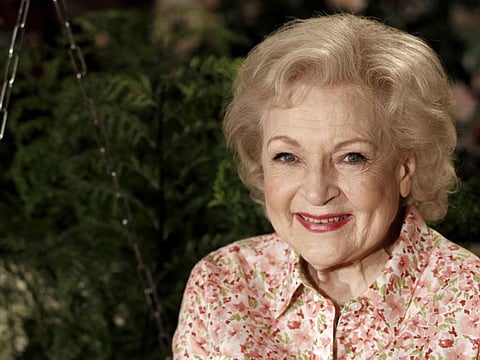 Actress Betty White poses for a portrait on the set of the television show "Hot in Cleveland" in Studio City section of Los Angeles on Wednesday, June 9, 2010.