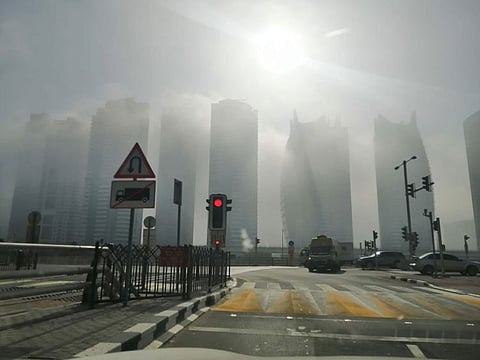Early morning fog in Dubai