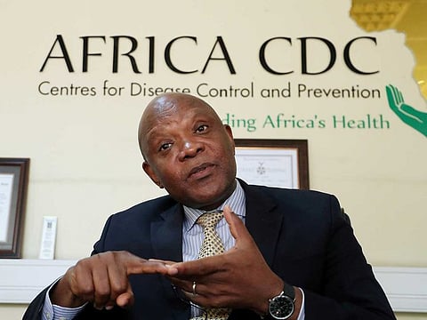 John Nkengasong, Africa's Director of the Centres for Disease Control (CDC), speaks during an interview at the African Union (AU) Headquarters in Addis Ababa, Ethiopia March 11, 2020.