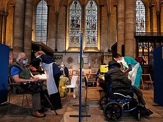 UK cathedral is COVID-19 vaccine hub with heavenly music, soaring spires
