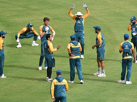Pakistan train at the National Stadium Karachi