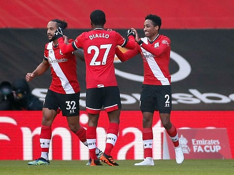 Southampton celebrate the opener against Arsenal