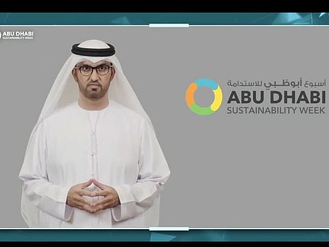 Dr Sultan Al Jaber speaks at the virtual forum.