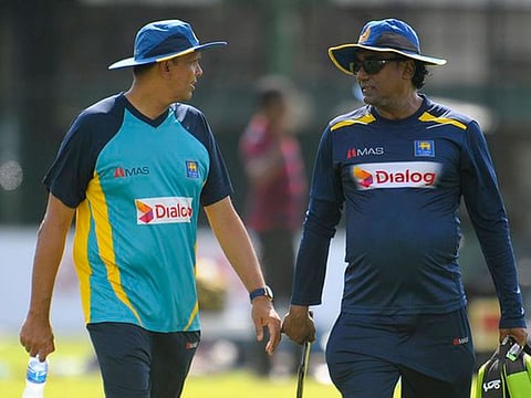 Jerome Jayaratne, left, will take over as Sri Lanka team manager from Asantha de Mel