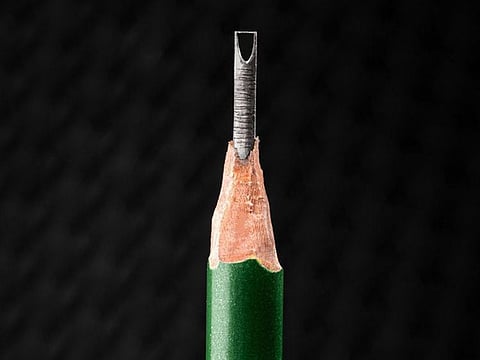 A sculpture of Saudi Arabia’s Jeddah Tower