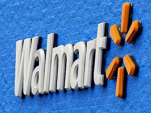 File photo: A signage is pictured at a Walmart store in Oklahoma City.