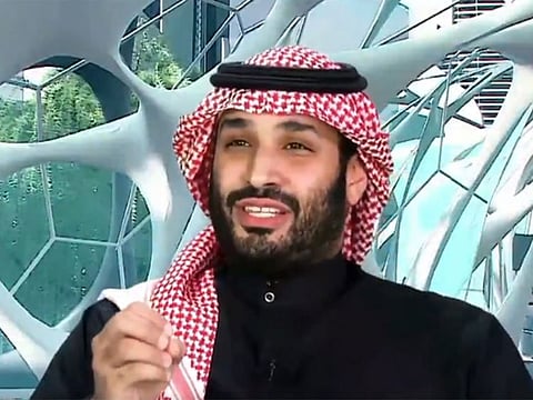 Mohamad Bin Salman speaking at the Future Investment Initiative