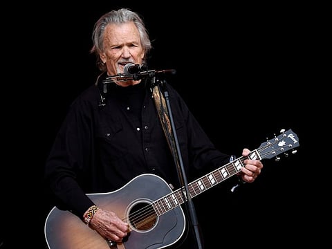 Kris Kristofferson performs on the Pyramid Stage at Worthy Farm in Somerset during the Glastonbury Festival in Britain, June 23, 2017.