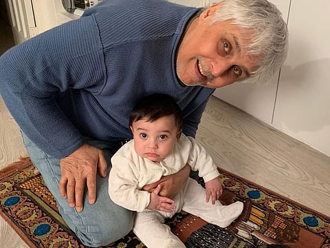 Abbas Khan with his grandson Hadi