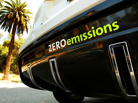 A Chevrolet Equinox Fuel Cell test vehicle. The goal to cut emissions by 2035 only applies to light duty vehicles, but GM said it also wants to become carbon neutral by 2040.