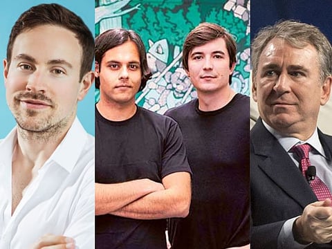 From Left: Ryan Cohen, founder and ex-CEO of e-commerce company Chewy; Robinhood founders Baiju Bhatt and Vladimir Tenev; and Ken Griffin, CEO of Citadel Advisors, a hedge fund.