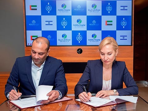 Dr Ziaur Rahman Shah and Dr Tatiana Zhelninova during signing of mutual agreement to cooperate in the field of Medical Tourism.