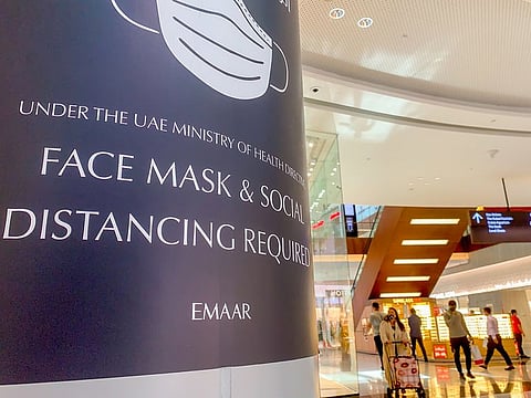 Social distancing at the Dubai Mall