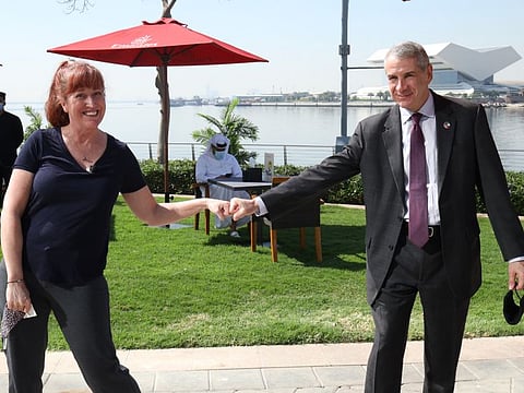 American author Allison K. Williams with US Consul General Philip Frayne at the Emirates Airline Festival of Literature Festival on Thursday.