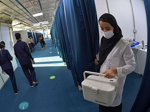 Vaccination centre set up at the Dubai International Financial Center DIFC, Dubai