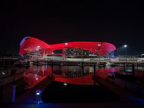 Yas Island in Abu Dhabi now bears a red hue.
