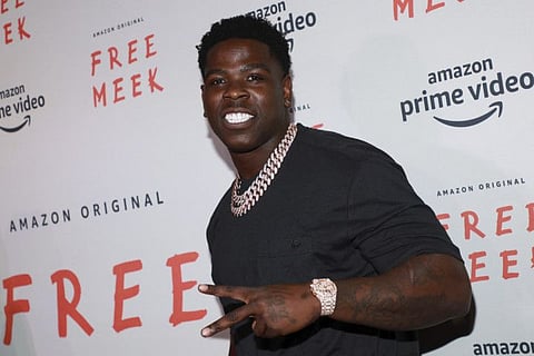 In this Aug. 1, 2019 file photo, Casanova attends the world premiere of Amazon Prime Video's "Free Meek" limited documentary series at the Ziegfeld Ballroom in New York.