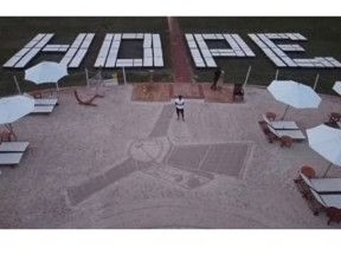 Using only a garden rake, Nathaniel Alapide, 43, turned the beachfront of Rixos Premium Dubai JBR as his canvas to create a 30x40-metre sand art.