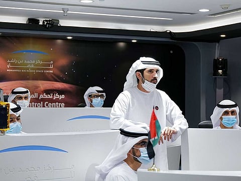 Sheikh Hamdan reviews the final preparations of Hope Probe mission team during his visit to the the Mohammed Bin Rashid Space Centre in Dubai on Monday.