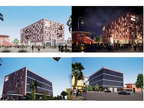 A combination of pictures shows artist’s impression of the final look of the India pavilion at Expo 2020 Dubai.