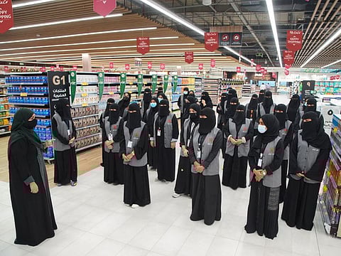 All set to launch... LuLu's all-woman staff at the new Jeddah Express store.