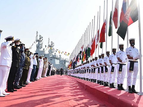 Pakistan Navy kicked off one of the largest naval exercises in the Arabian Sea along with the participation of navies of 45 countries.
