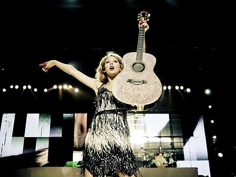 Singer Taylor Swift onstage during her Fearless tour at Madison Square Garden in New York, Aug. 27, 2009. After her first six albums were sold to investors, Swift said she would record entirely new versions of her old songs that she would own.