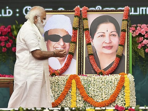 Prime Minister Narendra Modi during the inauguration of Chennai Metro Rail Phase-I extension, in Chennai, on Sunday.