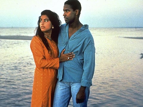 Sarita Choudhury and Denzel Washington in Mississippi Masala