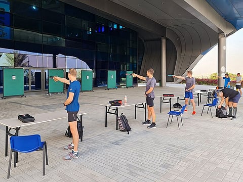 The Czech Olympic modern pentathlon team are training at Hamdan Sports Comlpex in Dubai