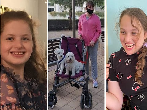 From left: Kimia, Leah and Rowda, who are affected with Angelman's syndrome.