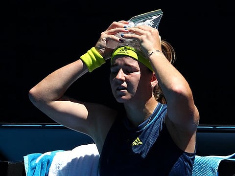 Czech Republic's Karolína Muchova after winning her quarter final match against Australia's Ashleigh Barty.