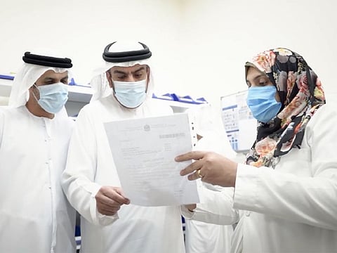 Ministry of Health officials during the inspection tour.