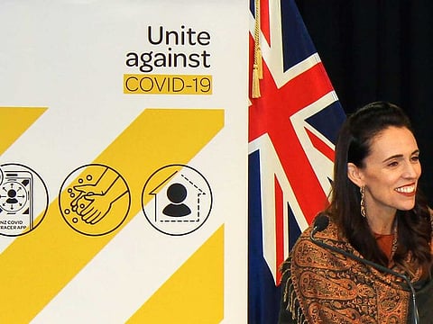 New Zealand's Prime Minister Jacinda Ardern speaks at a news conference on the coronavirus disease (COVID-19) pandemic in Wellington, New Zealand, February 17, 2021.