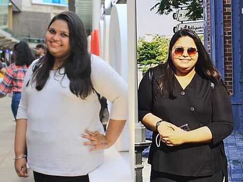 Ritu Kalia before (left) and after