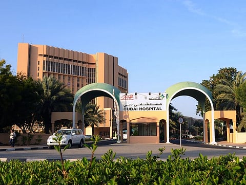 The Dubai Hospital building. Dubai Health Authority has collaborated with many scientific and academic institutions for medical research.
