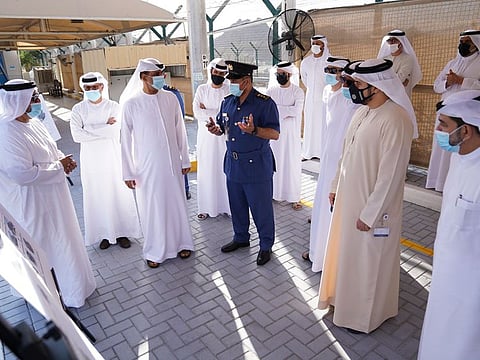 Officials during a visit to the Hatta Customs Centre in Dubai.