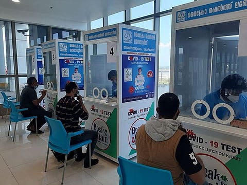 New kiosks were set up in Kannur International Airport in Kerala for providing on-arrival RT-PCR molecular confirmatory test for international passengers including those from the UAE.