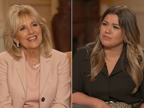 Jill Biden and Kelly Clarkson on 'The Kelly Clarkson Show'.