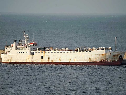 Livestock ship "Kharim Allah" carrying nearly 1,000 Spanish cattle stranded on ship with suspected bluetongue disease is seen docked at Escombreras port in Cartagena, in Spain February 26, 2021. Picture used for illustrative purposes only.