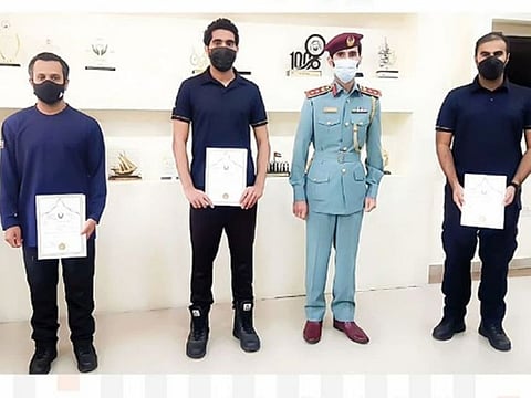 The three Civil Defence personnel had rescued the injured woman from a zip line, at a height of 600 metres.