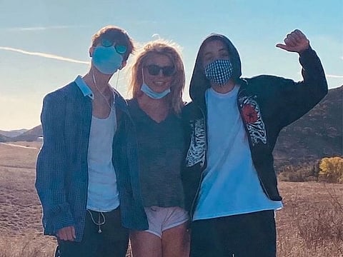Britney Spears with her sons