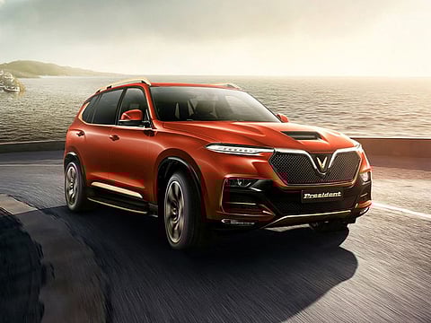 The VinFast President SUV. The brand, which already sells petrol-engined cars and SUVs in Vietnam, is hoping to establish itself as an electric car maker in the US market.