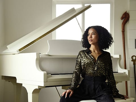 Singer Jhene Aiko poses for a portrait, Monday, Dec. 7, 2020, in Los Angeles.