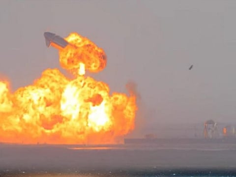 The spacecraft blew itself to pieces about eight minutes after touchdown