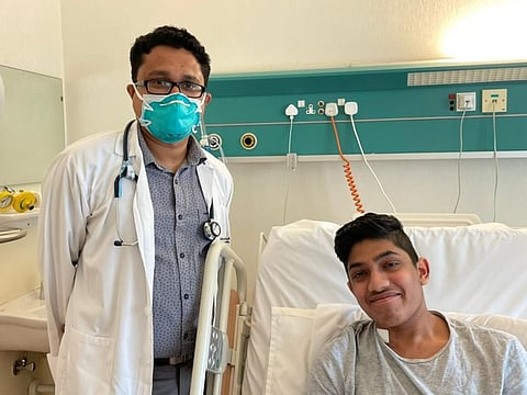 17-year-old high school student Keanne Alston with Dr Mohammad Aslam, specialist pulmonologist at the International Modern Hospital, Dubai.