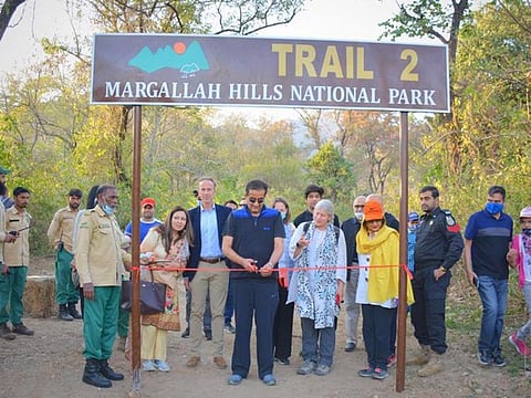 Prime Minister’s Special Assistant on Climate Change Malik Amin Aslam along with Senator Mushahid Hussain Sayed, Chairperson of the IWMB Rina Saeed Khan, members of the Board, envoys and diplomats of Sweden, Canada, Denmark and Indonesia inaugurated the new trail.