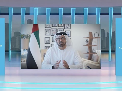 Mohammad Al Gergawi speaks at the virtual session of the World Government Summit Dialogues on Tuesday.