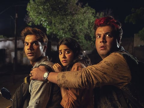 Rajkummar Rao, Janhvi Kapoor and Varun Sharma in 'Roohi'.