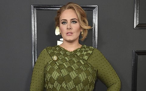 Adele arrives at the 59th annual Grammy Awards on Feb. 12, 2017, in Los Angeles.